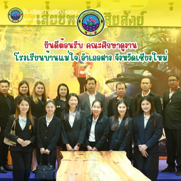 โรงเรียนบ้านเปียงหลวงต้อนรับคณะผู้บริหารและคณะครูจาก โรงเรียนบ้านแม่ใจ เดินทางมาศึกษาดูงานและแลกเปลี่ยนเรียนรู้ด้านการบริหารจัดการและการจัดการเรียนการสอน ณ โรงเรียนบ้านเปียงหลวง